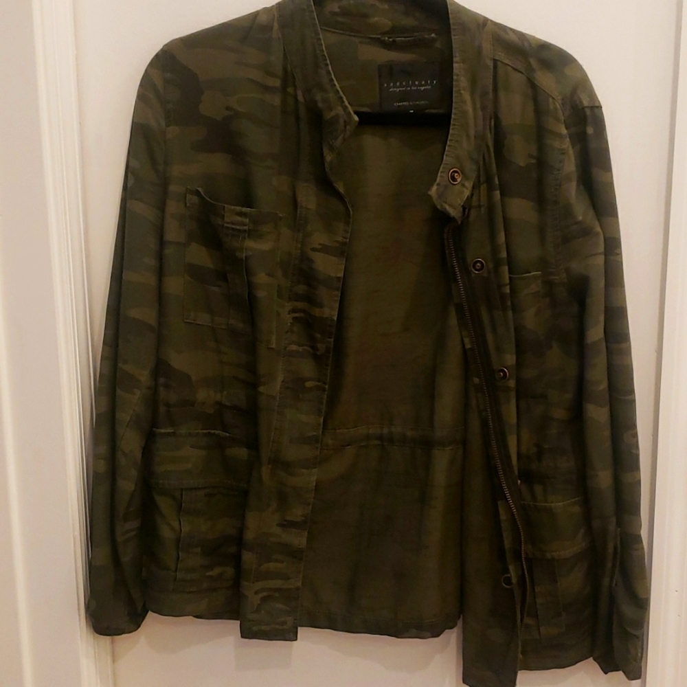 SANCTUARY Camouflage Army Green Womens Jacket size Medium